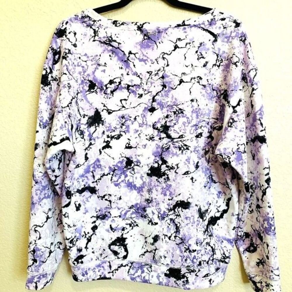 Juicy Couture purple top marble pattern Long sleeve top size M - Picture 2 of 12